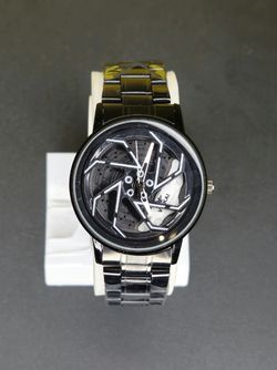 ساعت مچی مردانه رینگی چرخشی مشکی سفید