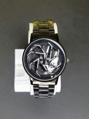 ساعت مچی مردانه رینگی چرخشی مشکی سفید