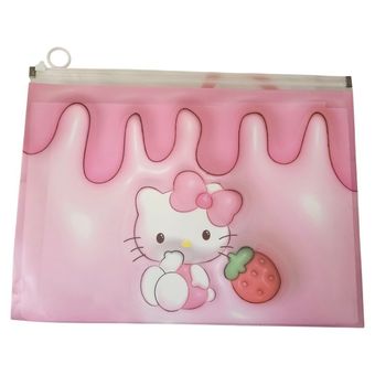 پوشه زیپ دار طرح هلو کیتی سایز A4