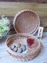 سینی حصیری بدون دسته استودیو راح