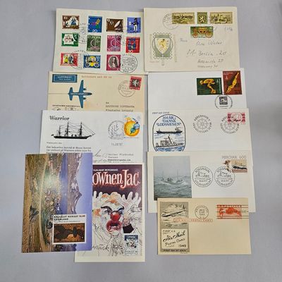 مجموعه 14عدد پاکت مهرروز وکارت پستال اروپا