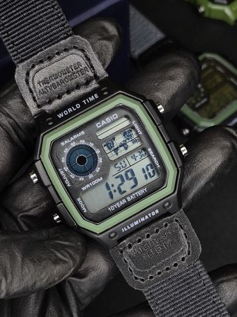 ساعت مچی مردانه کاسیو مدل AE-1200WHB 1BVDF با بند برزنتی