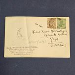 کارت پستی ارسالی ازهندبه ایران سال 1931