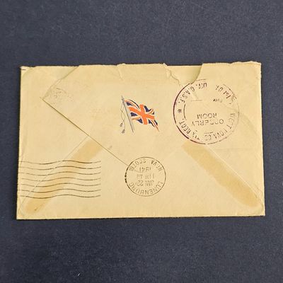 پاکت نامه انگلیسی بدون تمبر ارسال شده سال1941