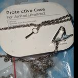 کاور ایرپاد سیلیکونی Airpod Pro/Pro 2 به همراه آویز و زنجیر رنگ صورتی