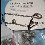 کاور ایرپاد سیلیکونی Airpod Pro/Pro 2 به همراه آویز و زنجیر رنگ بنفش کمرنگ