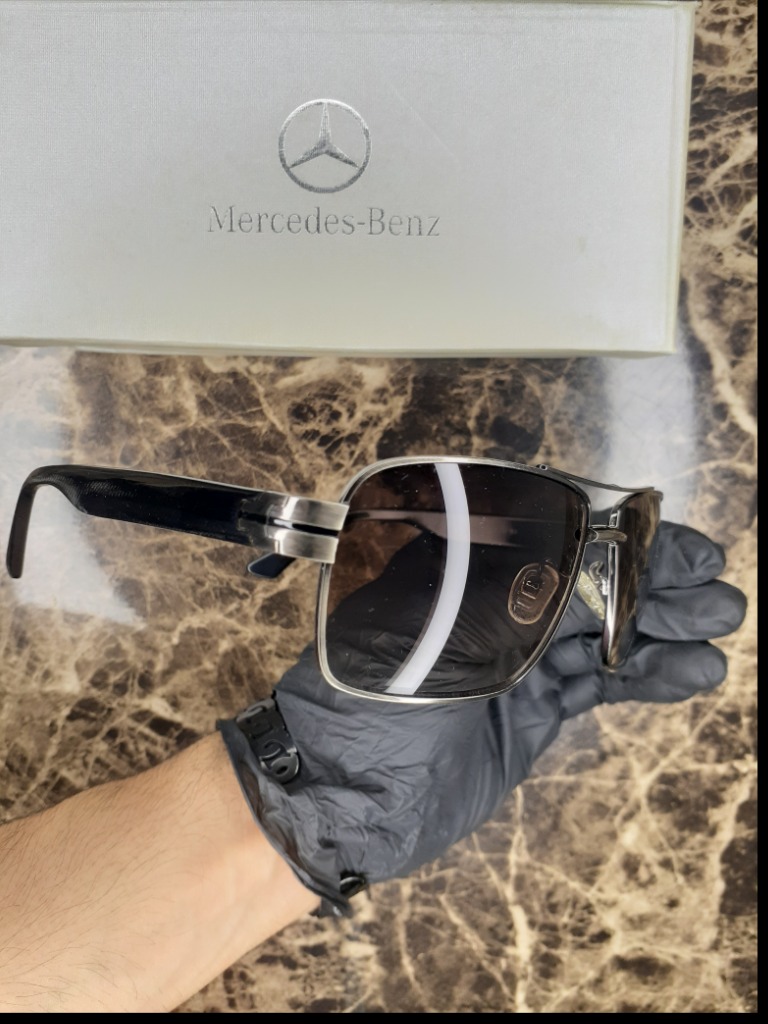 عینک آفتابی مردانه مرسدس بنز اصل - فریم نقره‌ای لوکس با لنز گرادیانMercedes-Benz Men's Sunglasses s