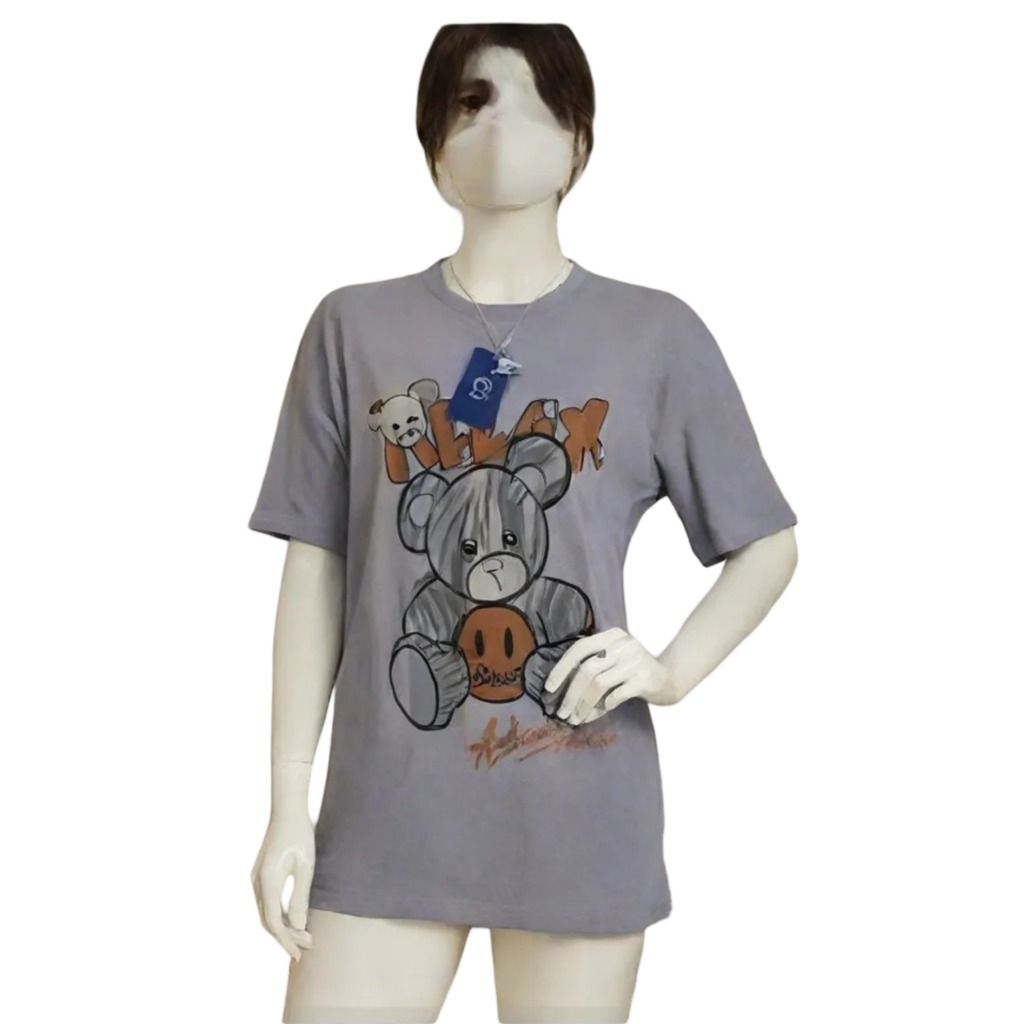 تیشرت پینترستی اسپرت زنانه مردانه تدی رنگ فیلی فریسایز