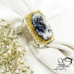 انگشتر نقره شجر (برفی) سفید رکاب عرب بیگی کد 20251