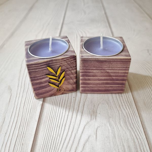 جاشمعی چوبی دست‌ساز رنگی مخصوص شمع وارمری