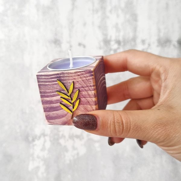 جاشمعی چوبی دست‌ساز رنگی مخصوص شمع وارمری