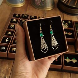 گوشواره آویز دلربا برنجی