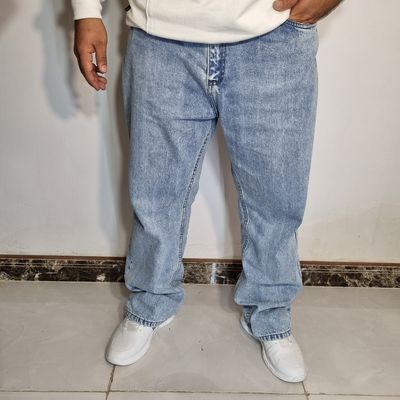 شلوارلی بگ کلاسیک آبی یخی