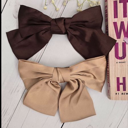 گیره فرانسوی ساتنی قهوه ای