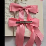 گیره انبری ساتنی دنباله دار صورتی