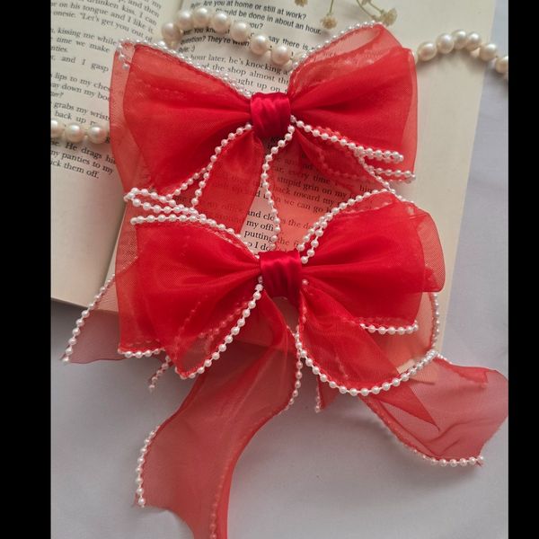 گیره انبری توری دور مرواریدی قرمز