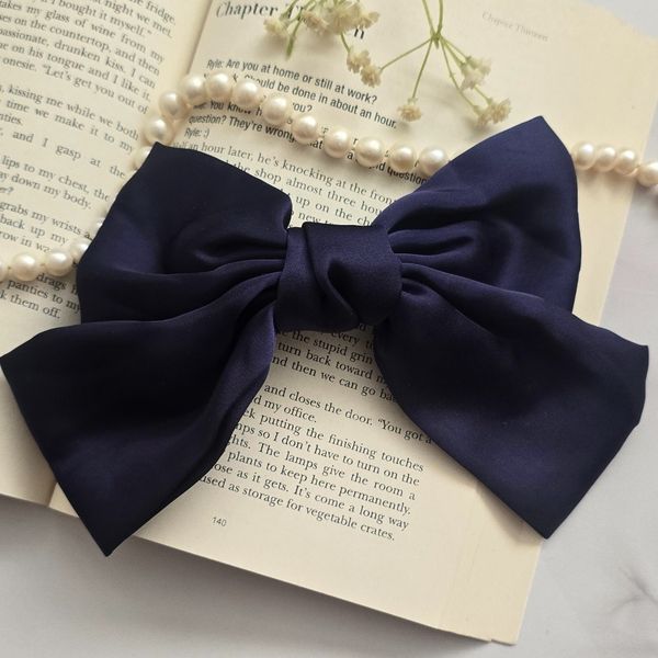 گیره فرانسوی ساتن سرمه ای