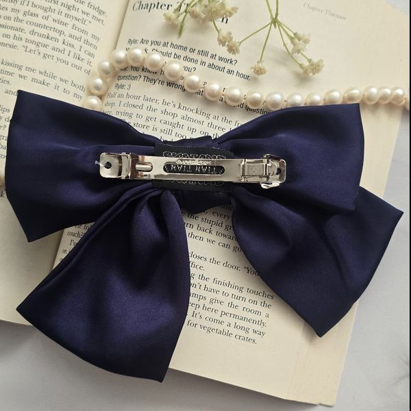 گیره فرانسوی ساتن سرمه ای