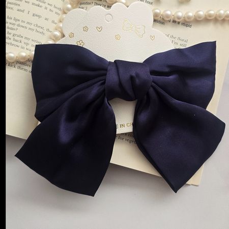 گیره فرانسوی ساتن سرمه ای