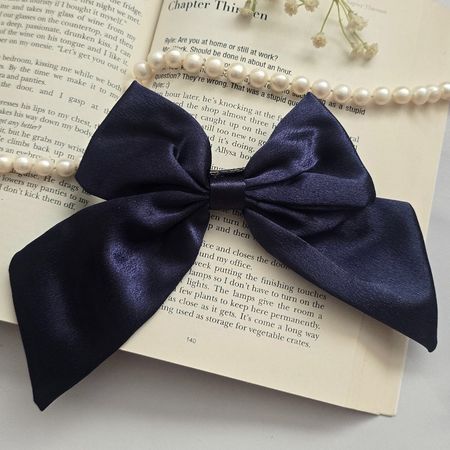 گیره فرانسوی ساتنی سرمه ای