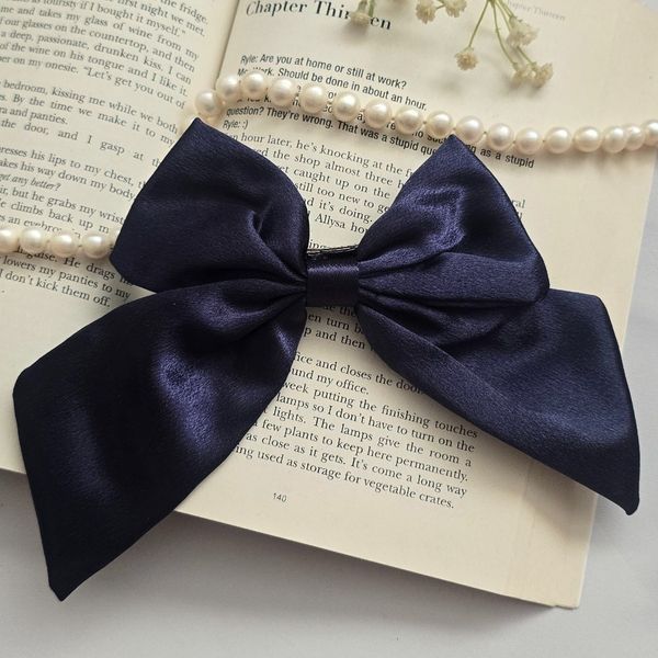 گیره فرانسوی ساتنی سرمه ای