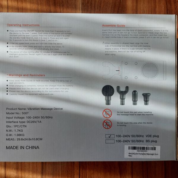 ماساژور تفنگی wasagun سفارش انگلستان