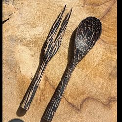 ست قاشق و چنگال نقلی نارگیل