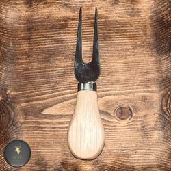 چنگال استیل اردو خوری دسته چوبی