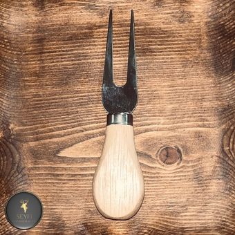 چنگال استیل اردو خوری دسته چوبی