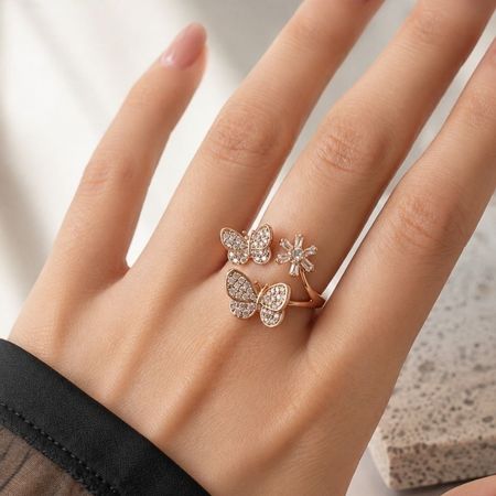 انگشتر پروانه مارک ژوپینگ / سایز 6 و 8