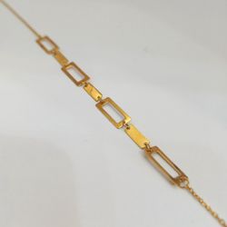 دستبند طلا 18 عیار زنانه گالری طرح هندسی میا گالری