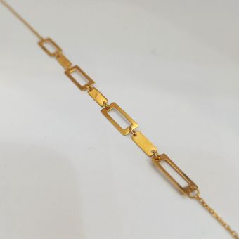 دستبند طلا 18 عیار زنانه گالری طرح هندسی میا گالری