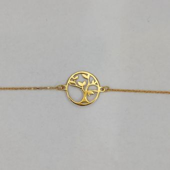 دستبند طلا 18 عیار زنانه گالری طرح درخت زندگی میا گالری