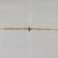 دستبند طلا 18 عیار زنانه طرح آسو گل چهار پر میا گالری