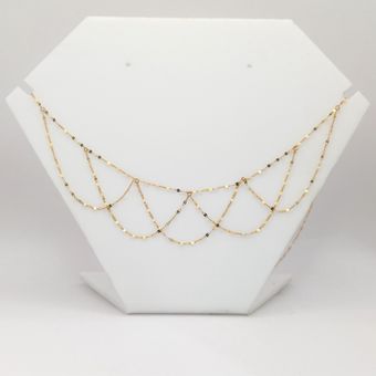 گردنبند طلا 18 عیار زنانه مدل استار طرح آبشاری میا گالری