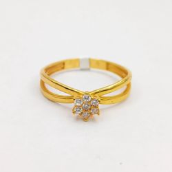 انگشتر طلا 18 عیار زنانه مدل سولیتر 3 میاگالری