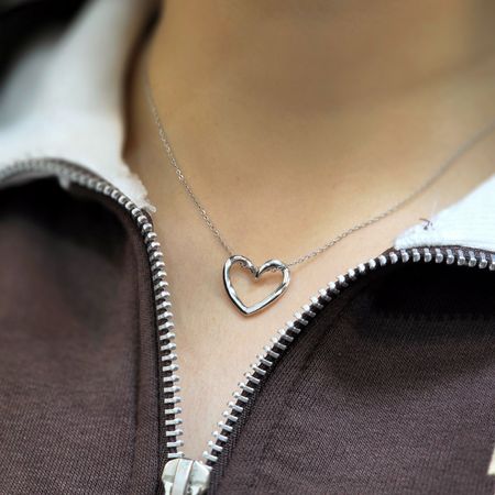 گردنبند زنانه قلب (استیل رنگ ثابت)