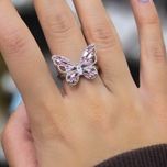 انگشتر زنانه پروانه فری سایز (رنگ ثابت)