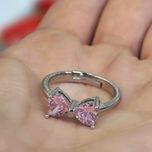 انگشتر زنانه پاپیون نگین دار (رنگ ثابت)