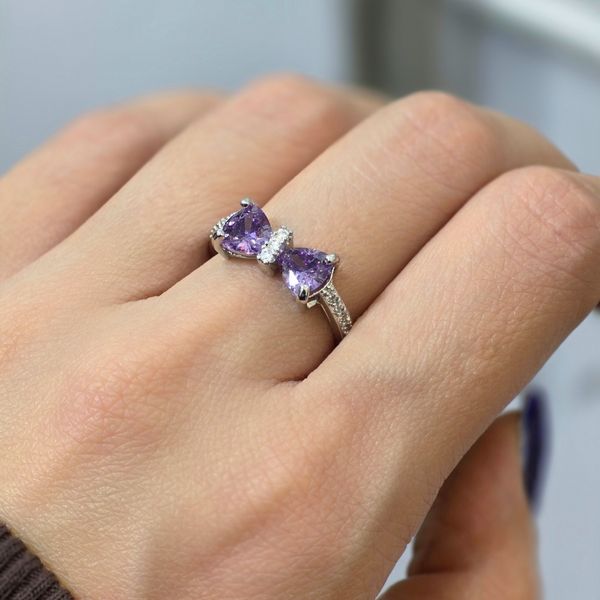 انگشتر زنانه پاپیون نگین دار (رنگ ثابت)