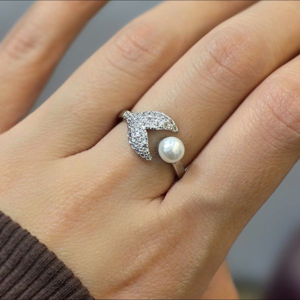 انگشتر دم وال نگین دار فری سایز (رنگ ثابت)