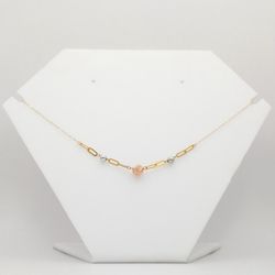 گردنبند طلا 18 عیار زنانه مدل ترکیبی گوی دار میا گالری