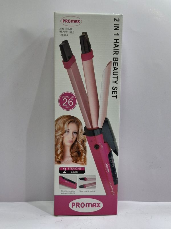اتو مو 2 کاره پرومکس مدل 264 Promax 2 in 1 Hair Beauty Set – Model 264
