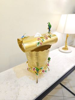 ست سطل و جادستمالی برنجی |مدل تاجگون و نغمه زرین کد 8