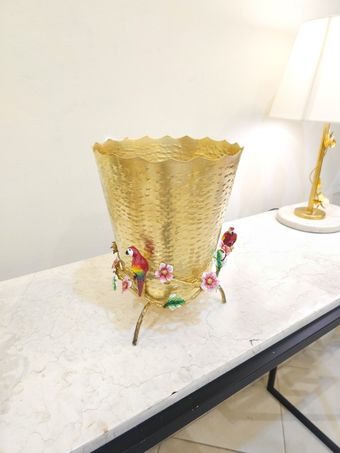 سطل/ گلدان برنجی | مدل تاجگون کد 5