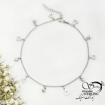 پابند آویز قلب نقره 925عیار کد 20286