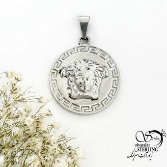 گردنبند مردانه استیل طرح مدوسا برجسته کد 20521