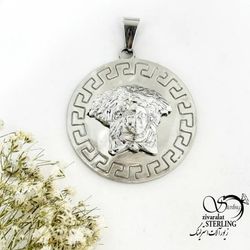 گردنبند مدوسا برجسته مارک استیل کد 20522