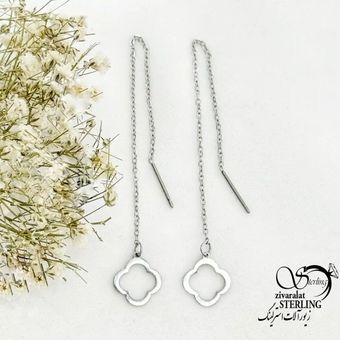 گوشواره استیل بخیه ای طرح ونکلیف کد 20527