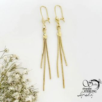 گوشواره آویز ریش دار طرح طلا کد 20536